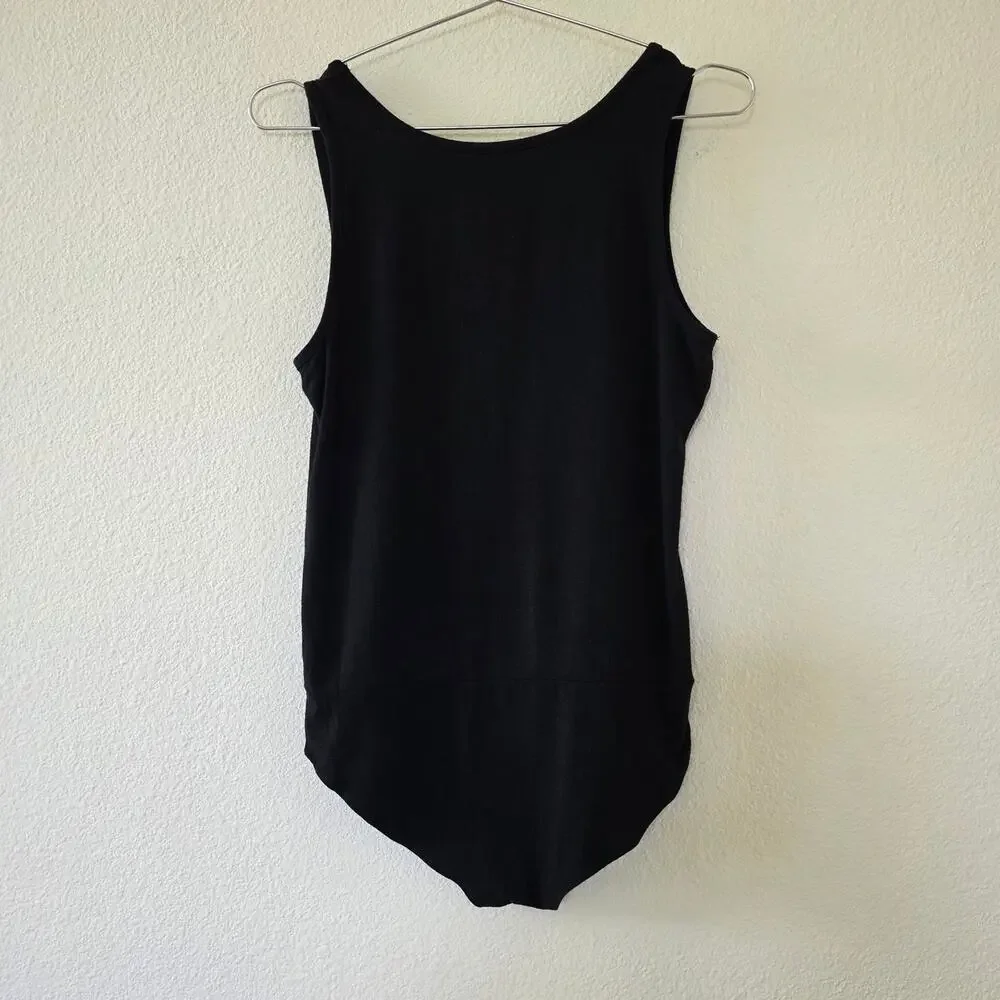 J Crew 365 Sleeveless Bodysuit Womens Size M Black Modal Stretch Scoop Neck